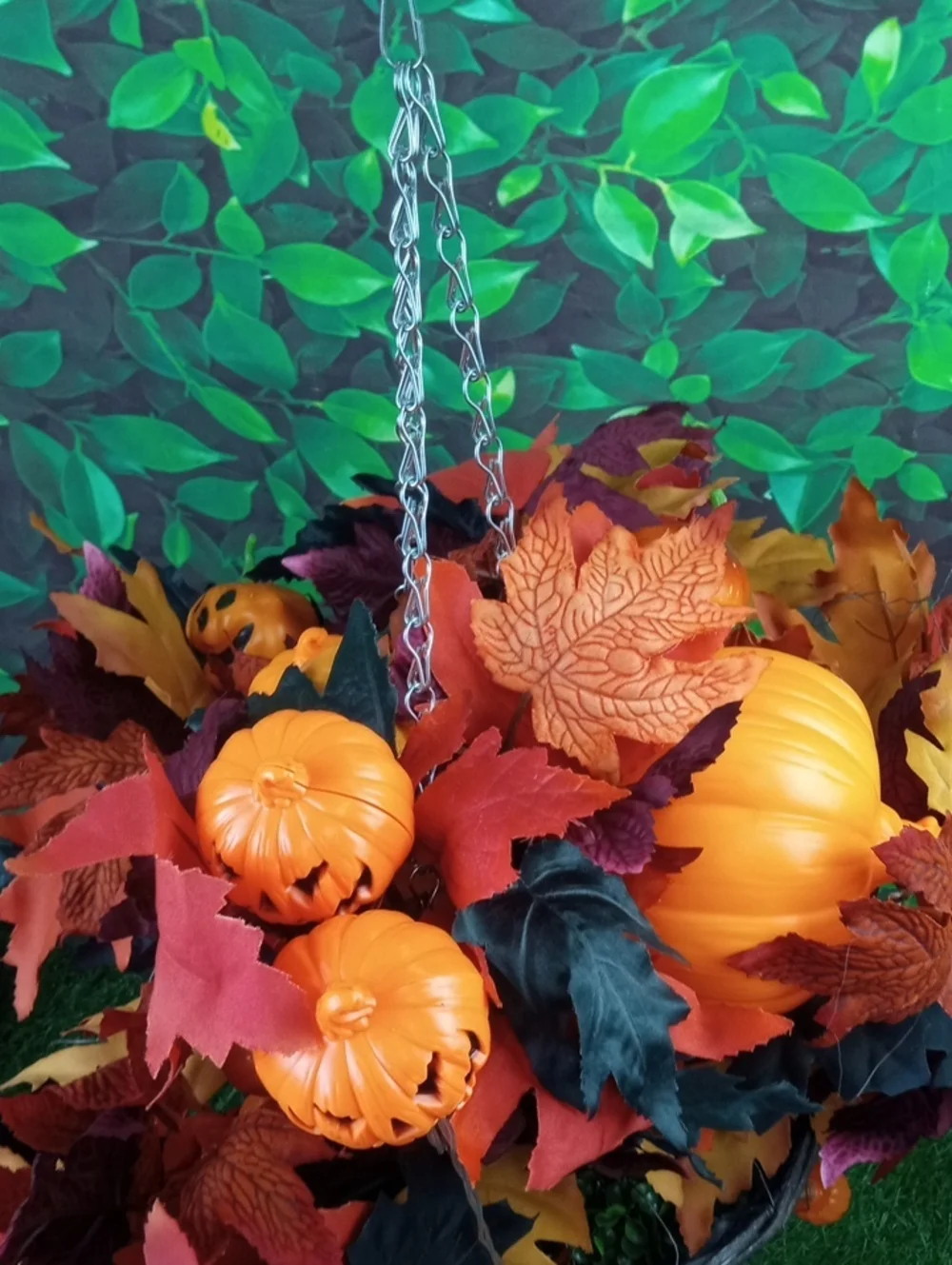 👻 Halloween Pumpkin LED String Lights Floral Hanging Basket